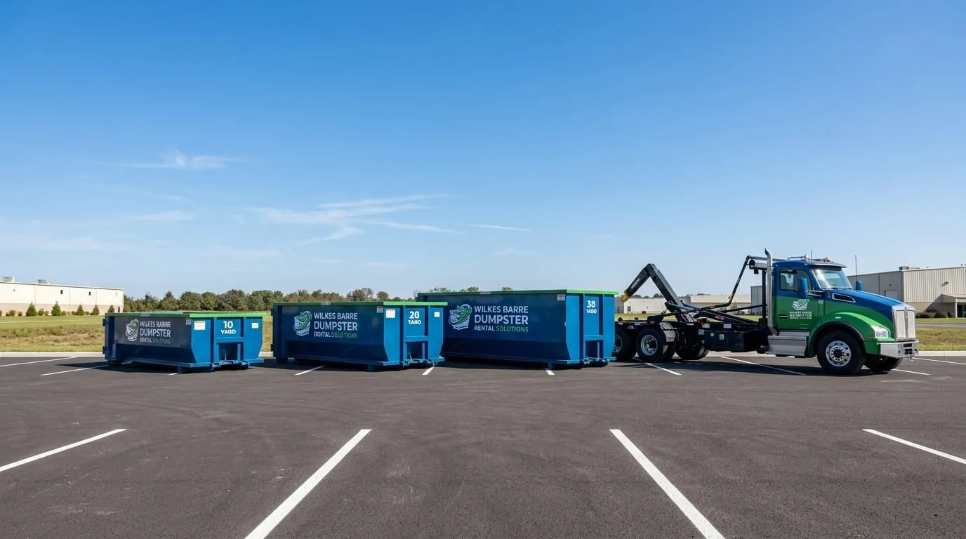 Range of dumpster sizes from Wilkes Barre Dumpster Rental Solutions in Wilkes-Barre, PA