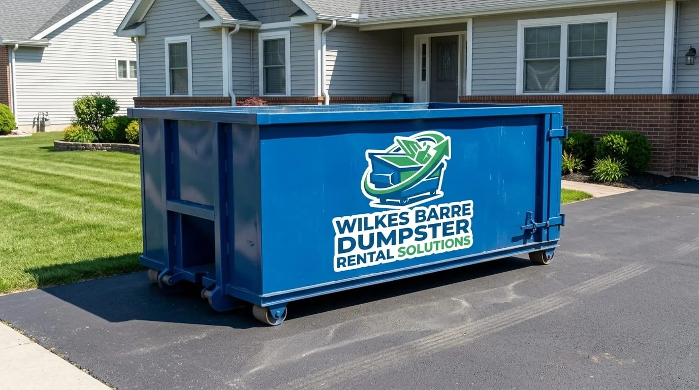 Dumpster rental in Luzerne, PA Roll-off dumpster rental delivered to a Luzerne, PA property by Wilkes Barre Dumpster Rental Solutions